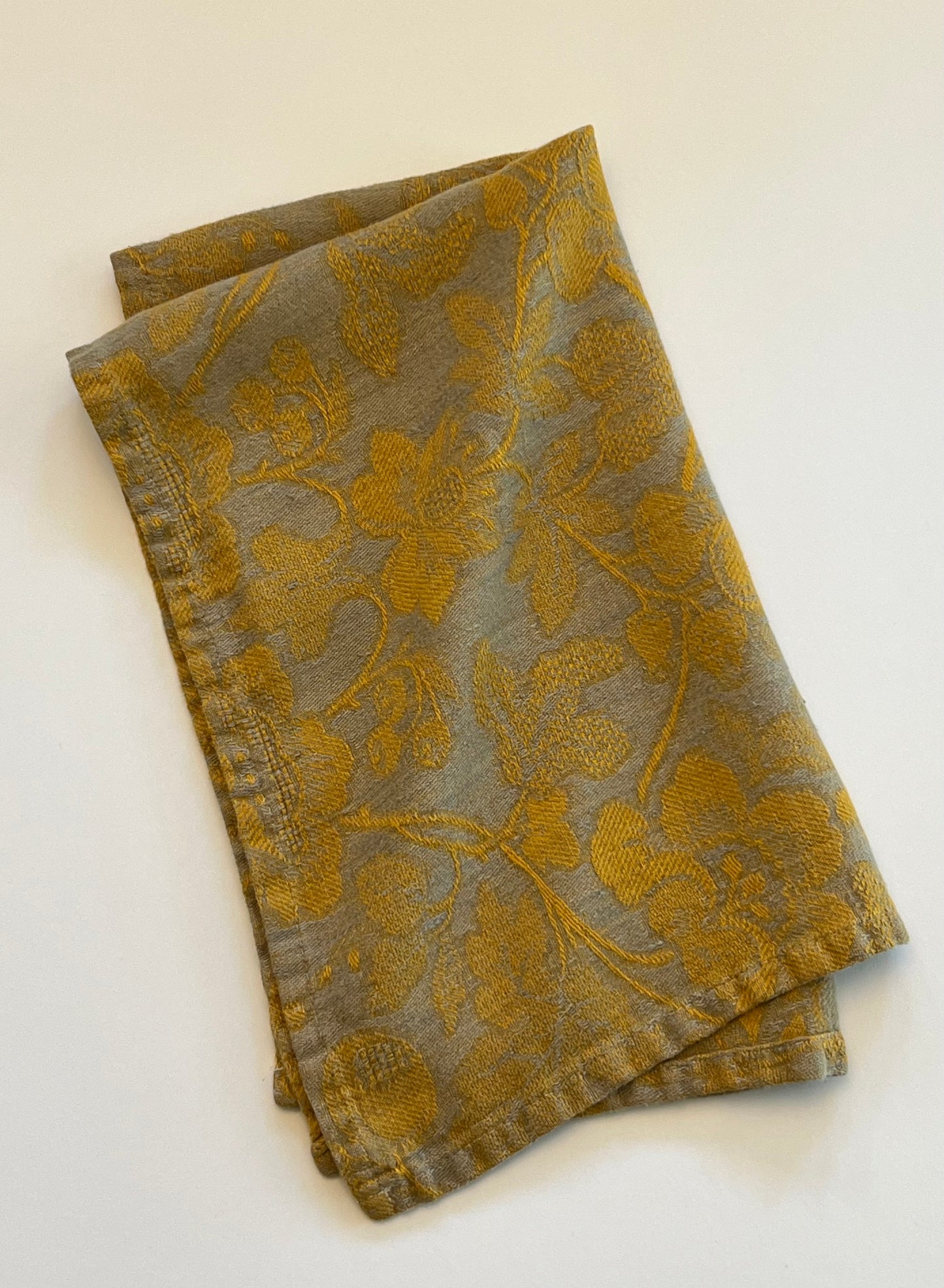 Linen Kitchen Towel- NATURAL WITH WHITE JACQUARD
