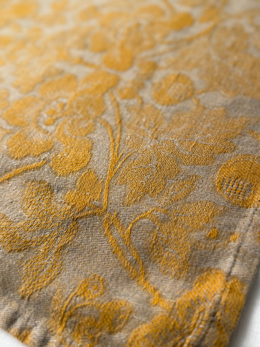 Linen Kitchen Towel- NATURAL WITH YELLOW/GOLD JACQUARD