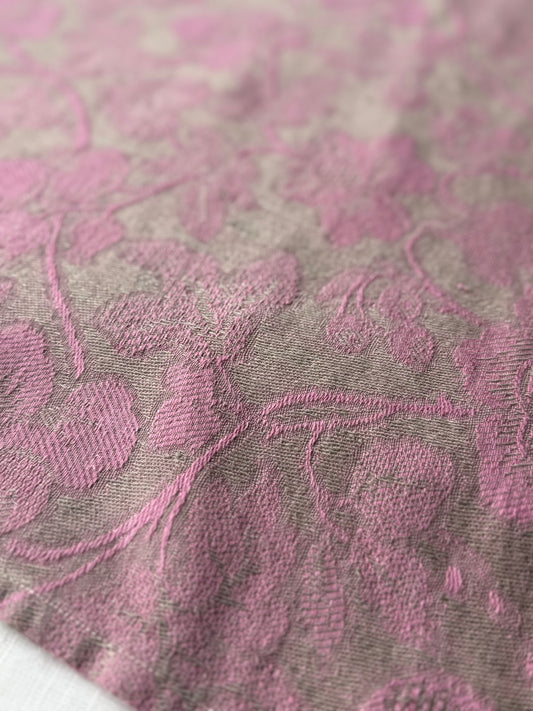Linen Kitchen Towel- NATURAL WITH PINK JACQUARD