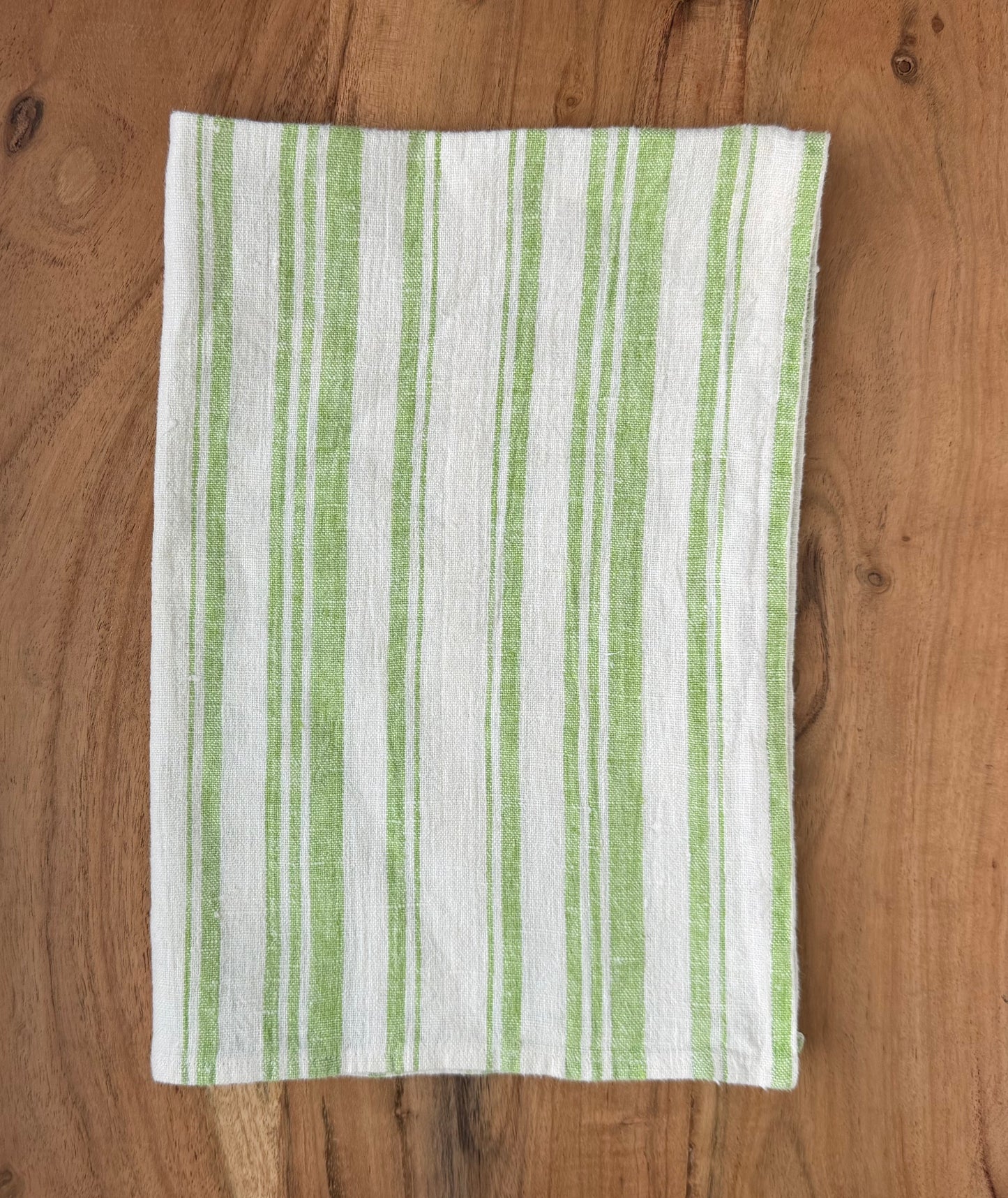 Linen Kitchen Towel- WHITE WITH BLACK STRIPES