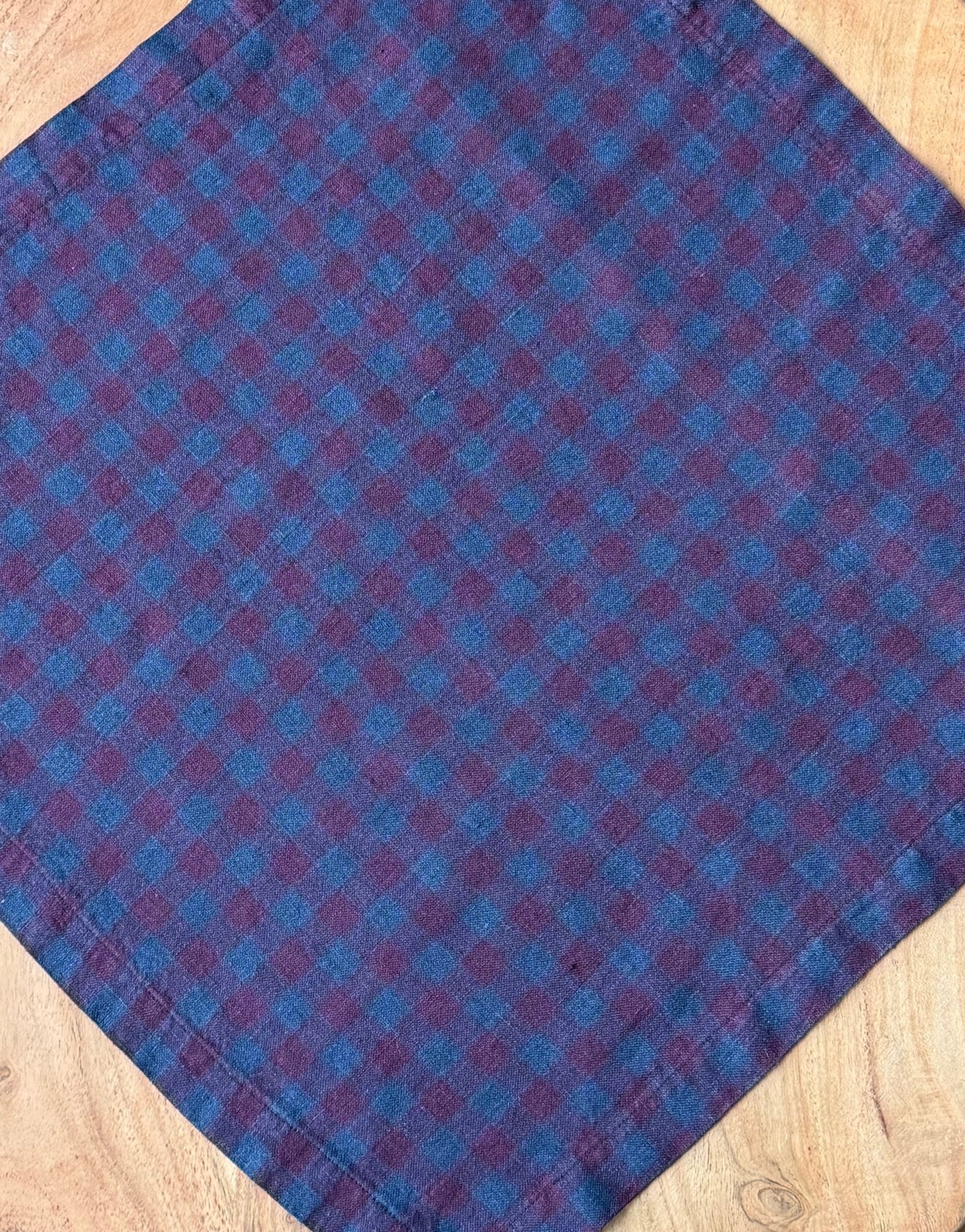 Smooth Linen Napkin- RICH PLUM AND NAVY GINGHAM