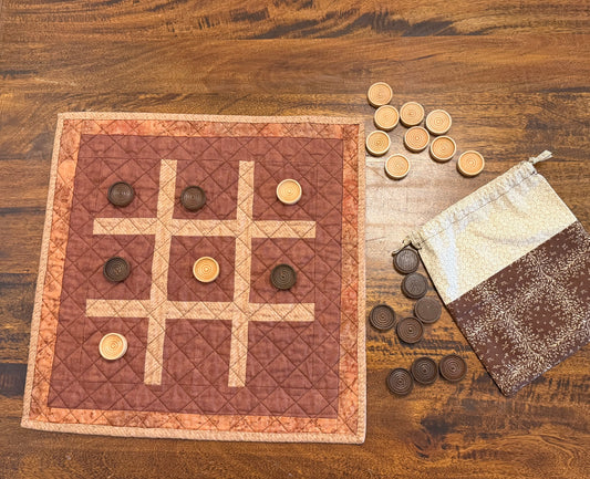 Quilted Checkers and Tic-Tac-Toe game set