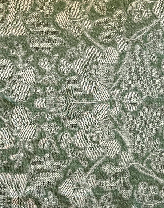 Linen Kitchen Towel- NATURAL WITH GREEN JACQUARD