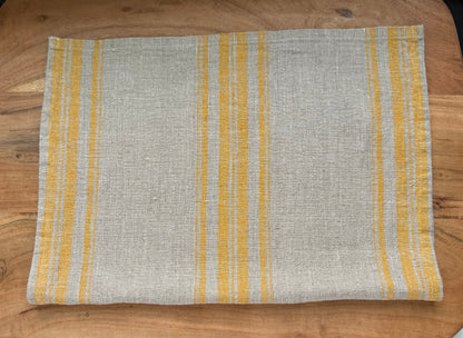 Linen Kitchen Towel-NATURAL WITH YELLOW/GOLD STRIPES