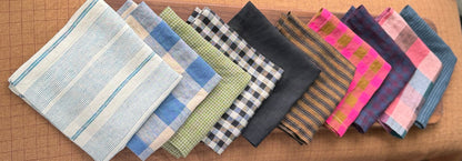 Smooth Linen Napkin- Large check -TEAL, RASPBERRY PINK, PEACH, AND WINE RED