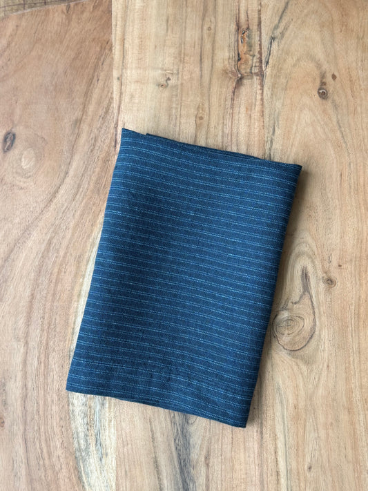 Smooth Linen Napkin-DARK BLUE PINSTRIPES