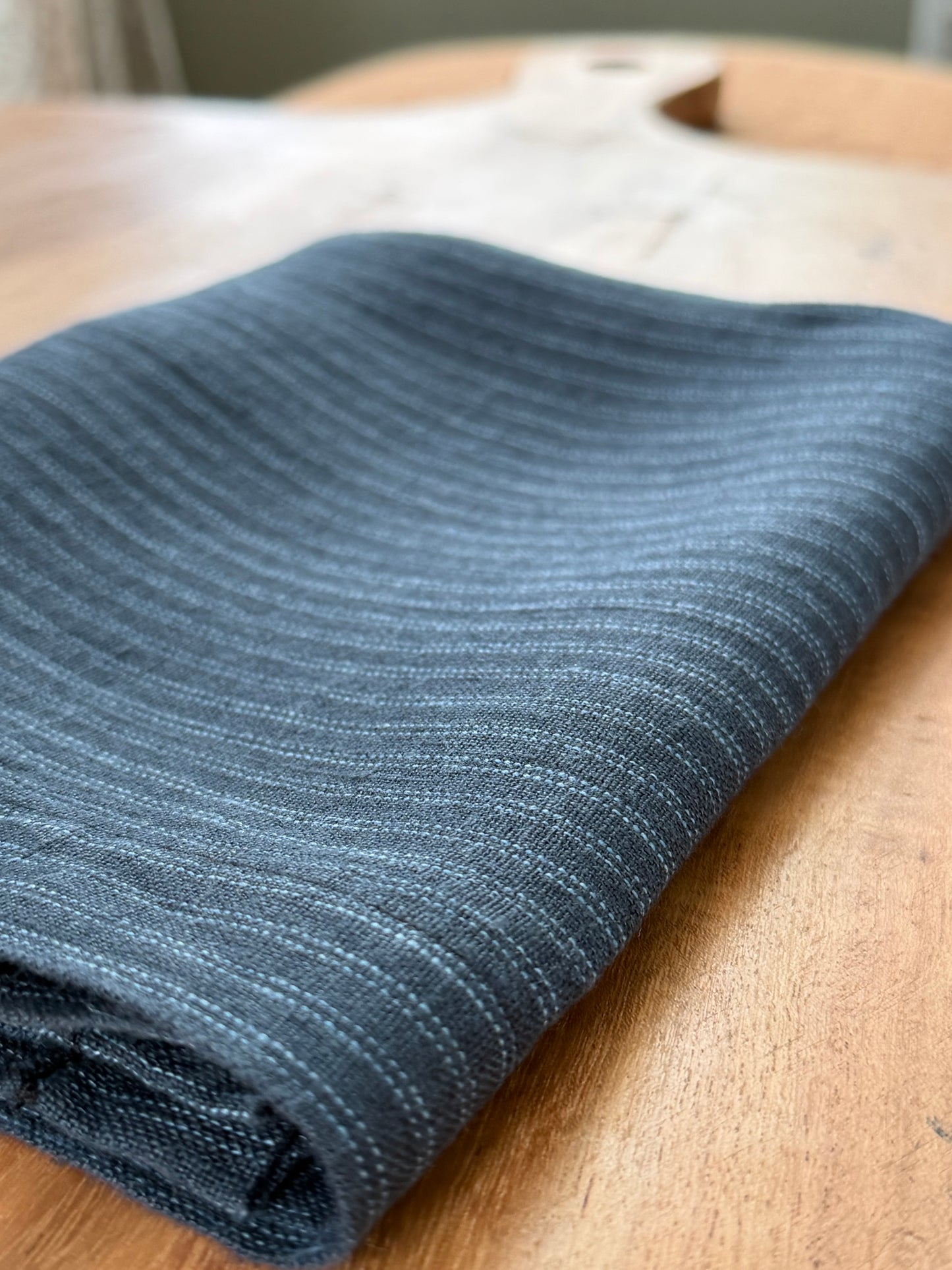 Smooth Linen Napkin-DARK BLUE PINSTRIPES