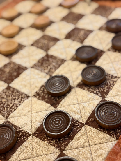 Quilted Checkers and Tic-Tac-Toe game set