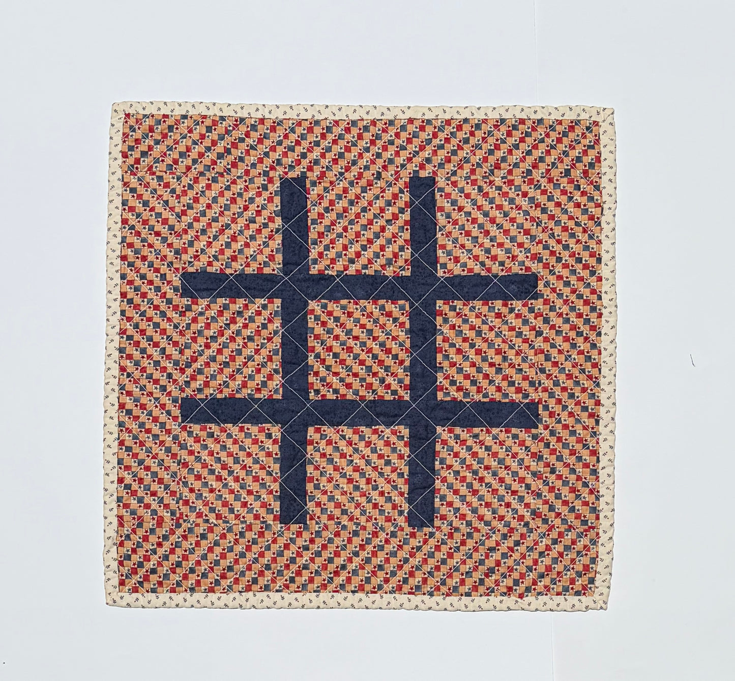 Quilted Checkers and Tic-Tac-Toe game set