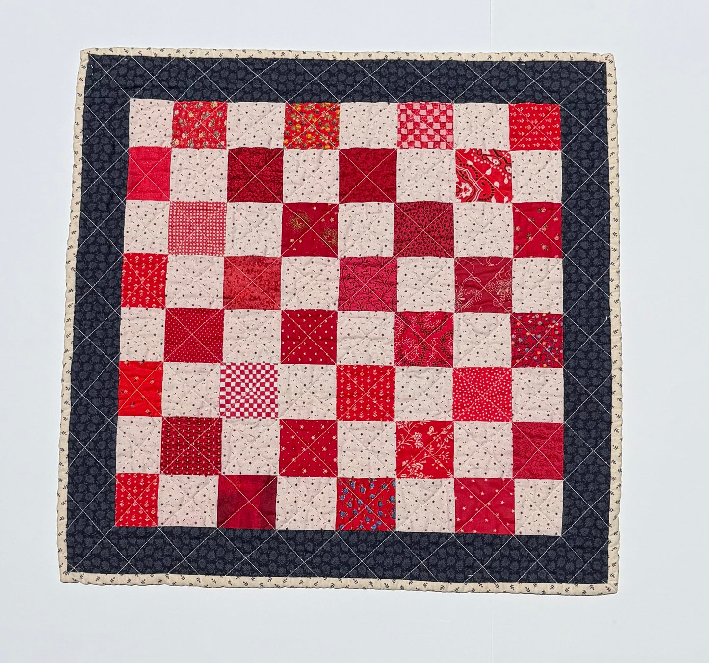 Quilted Checkers and Tic-Tac-Toe game set