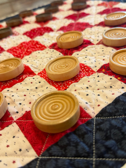 Quilted Checkers and Tic-Tac-Toe game set