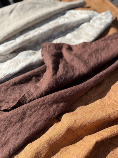 Linen Kitchen Towel- NATURAL WITH WHITE JACQUARD