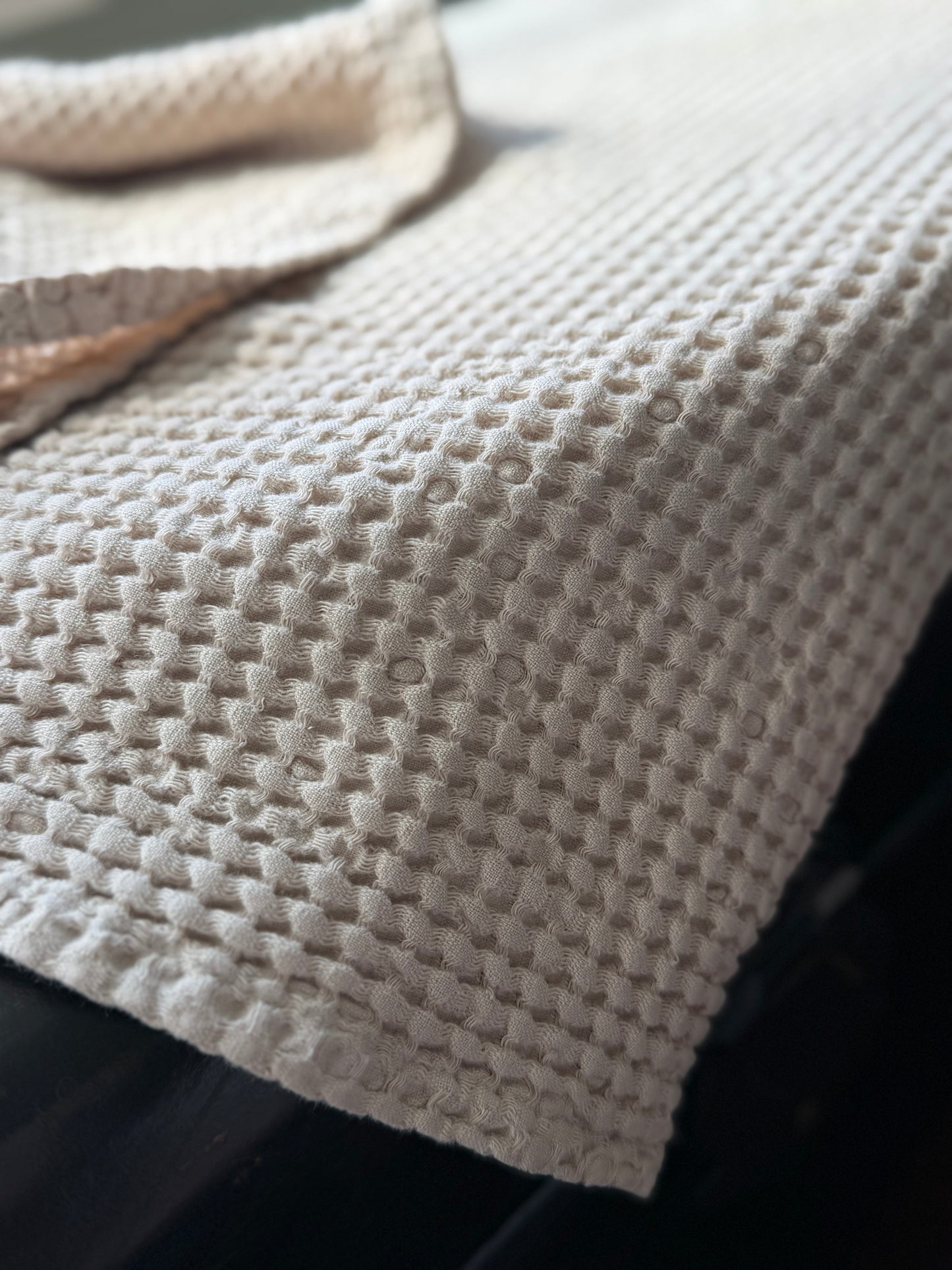 Waffle Bath Towel -Dark Charcoal