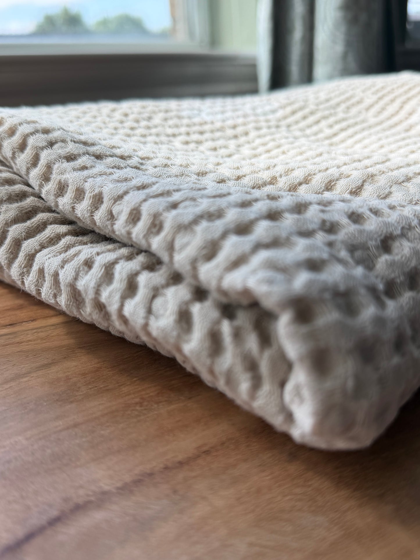 Waffle Bath Sheet- Beige