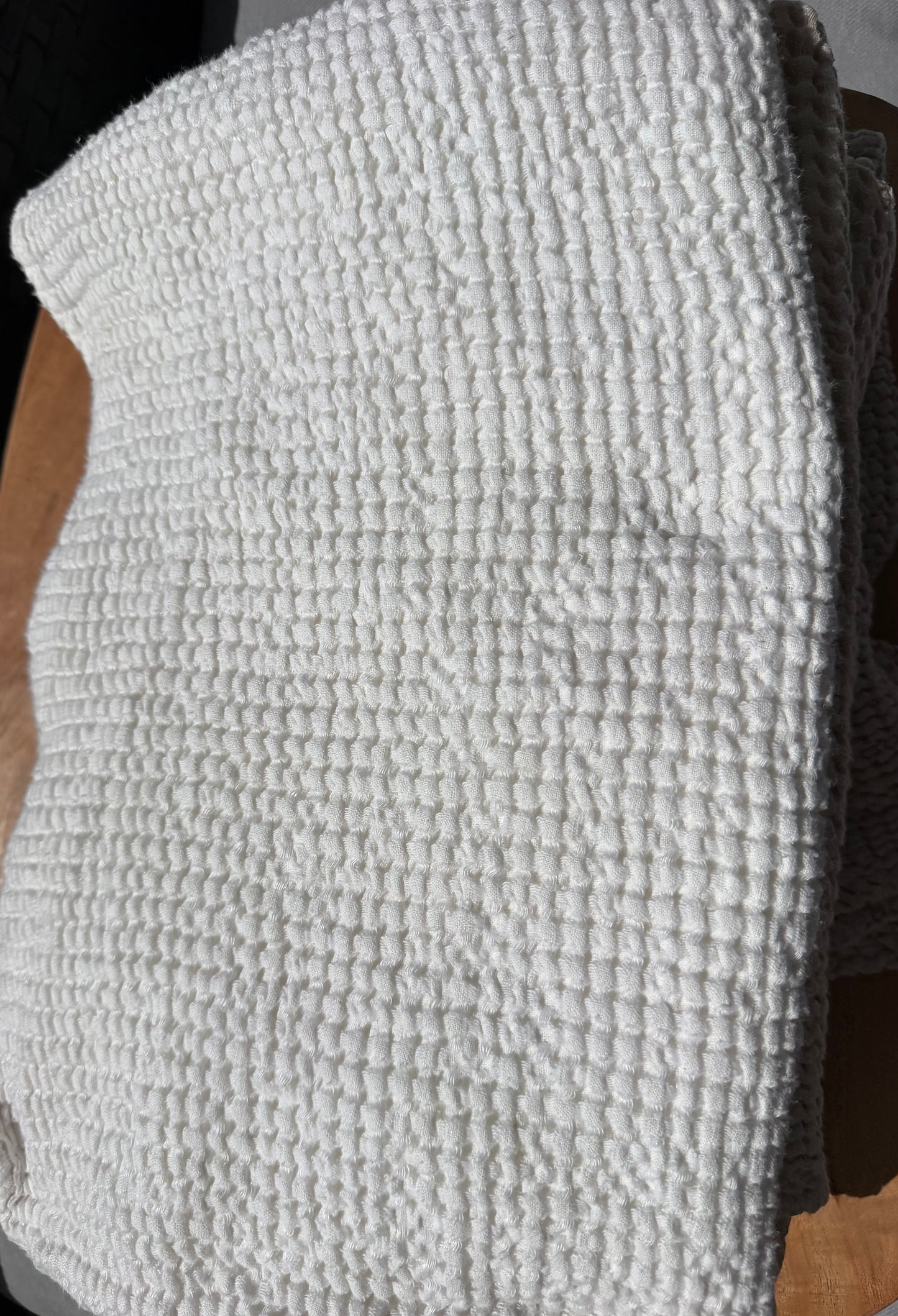 Waffle Bath Sheet - White