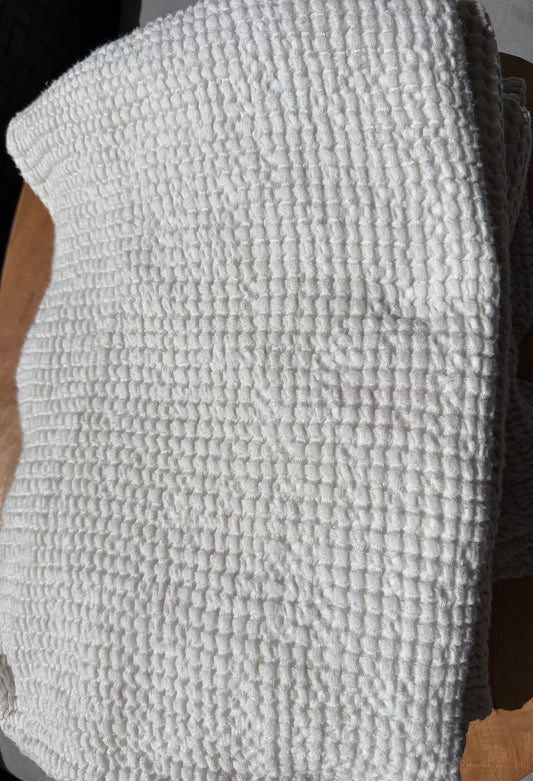 Waffle Bath Sheet - White