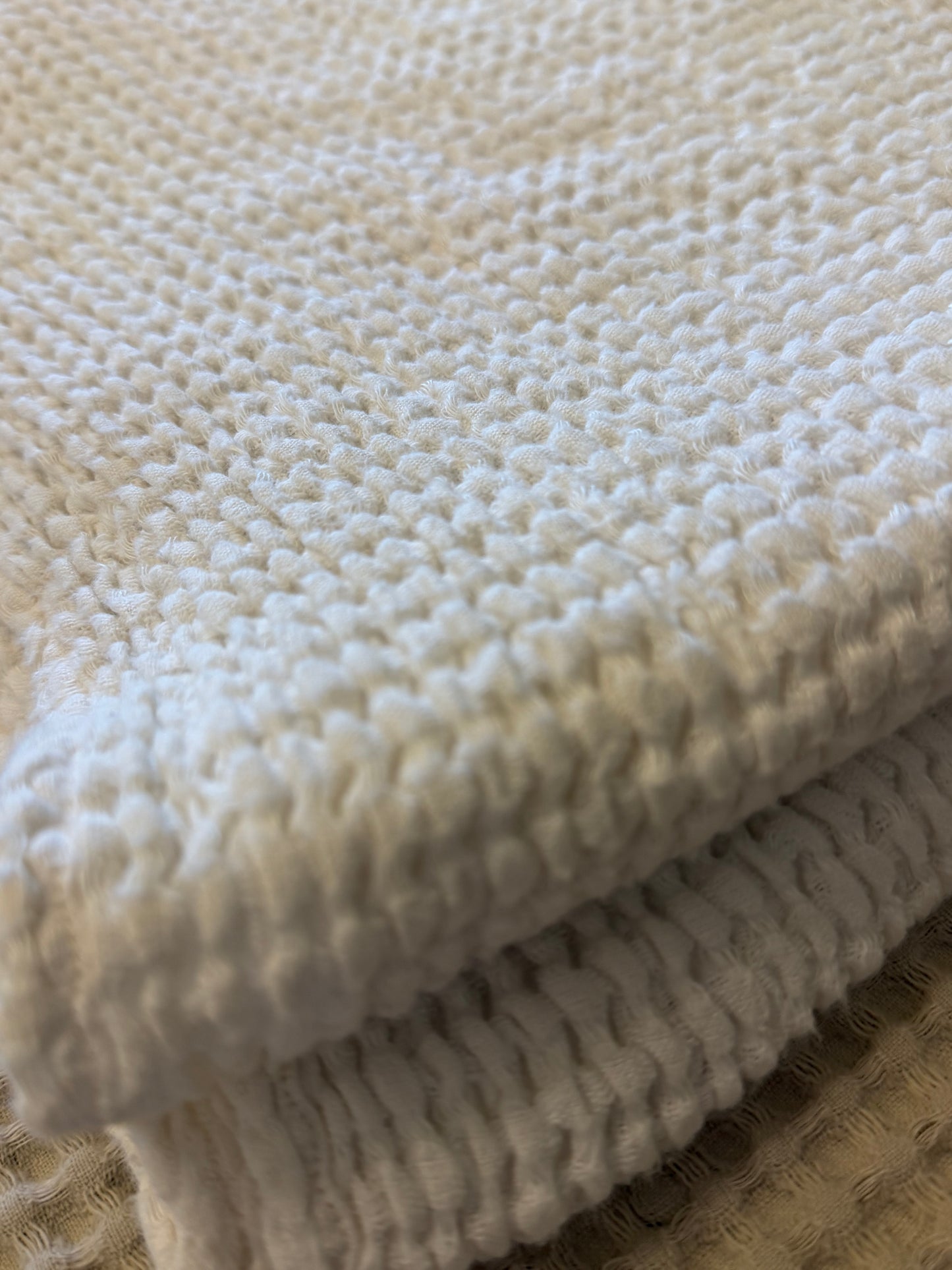 Waffle Bath Towel -White