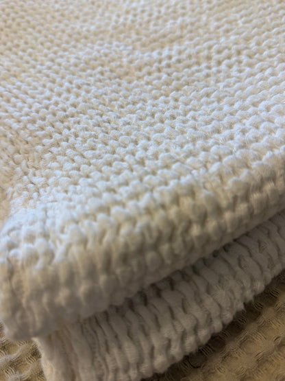 Waffle Bath Towel -White