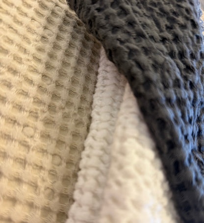 Waffle Bath Towel -Dark Charcoal