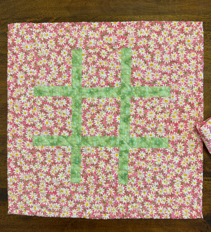 Quilted Checkers and Tic-Tac-Toe game set