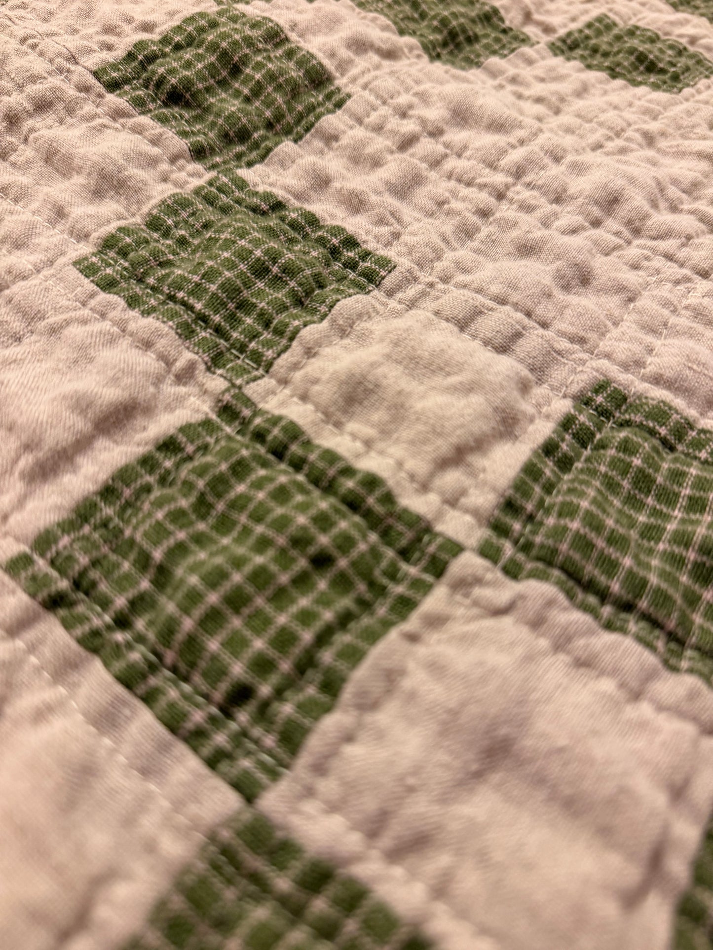Irish Chain Linen Baby Keepsake Quilt
