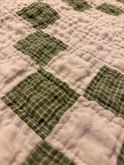 Irish Chain Linen Baby Keepsake Quilt