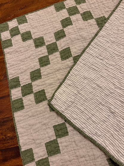 Irish Chain Linen Baby Keepsake Quilt