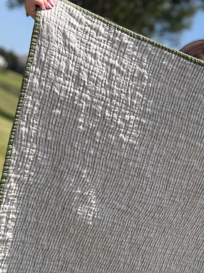 Irish Chain Linen Baby Keepsake Quilt